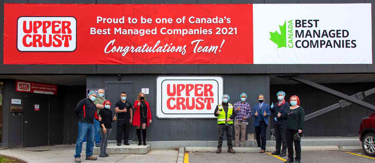 Upper Crust team members celebrate recognition as one of Canada's Best Managed Companies 2021