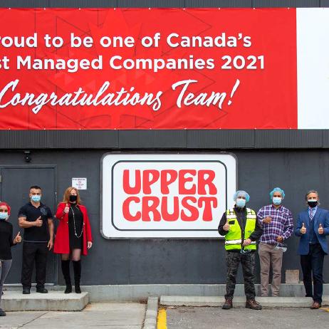 Upper Crust team members celebrate recognition as one of Canada's Best Managed Companies 2021