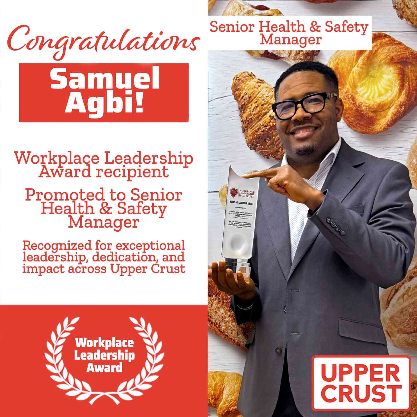 Samuel Agbi recognized with 2026 Workplace Leadership Award