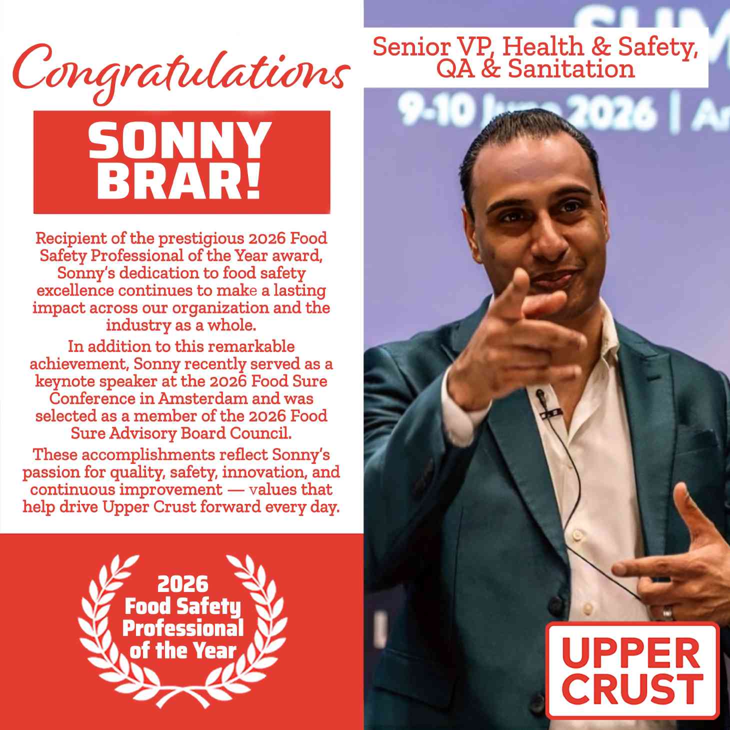 Sonny Brar award post