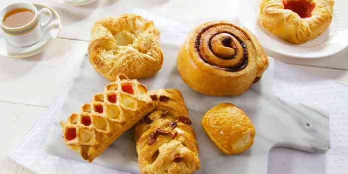 A selection of Upper Crust danish pastries